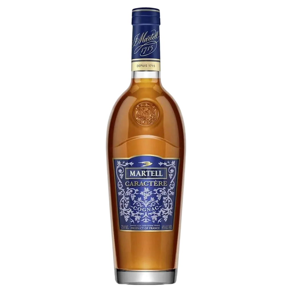 “Martell Caractère Cognac 750ML bottle premium French Cognac luxury spirits product photo”
