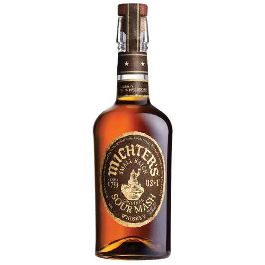 “Michter's Sour Mash Whiskey 750ML bottle with premium small-batch Kentucky whiskey label”