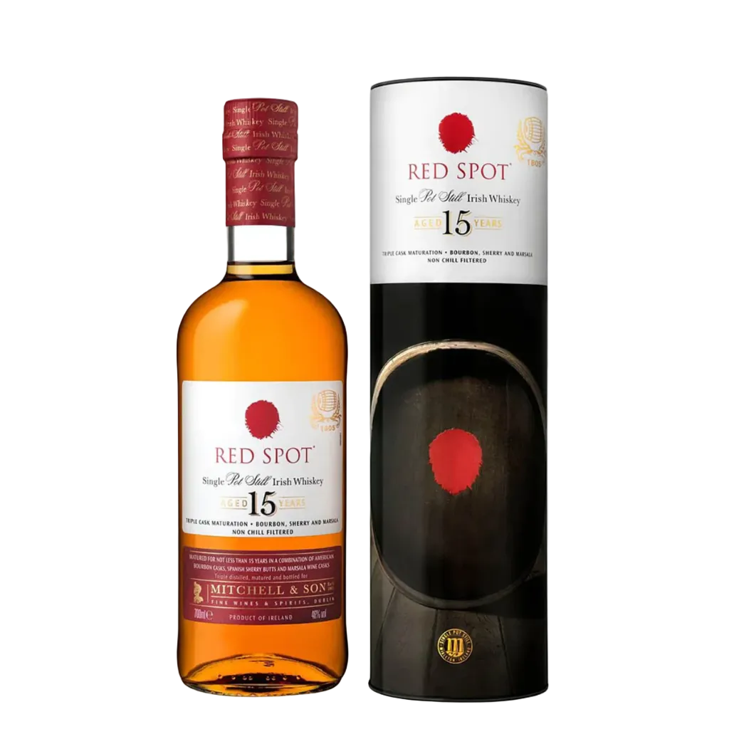 Mitchell & Son Red Spot 15 Year Old Single Pot Still Irish Whiskey 750ml premium Irish whiskey bottle