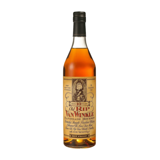"Old Rip Van Winkle 10 Year Bourbon 750ML bottle with premium packaging and aged Kentucky bourbon label."
