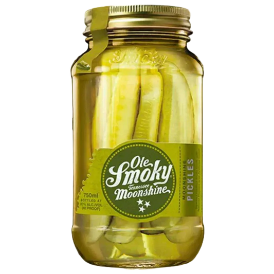 Ole Smoky Moonshine Pickles Tennessee 750ML jar with dill pickles soaked in authentic Tennessee moonshine