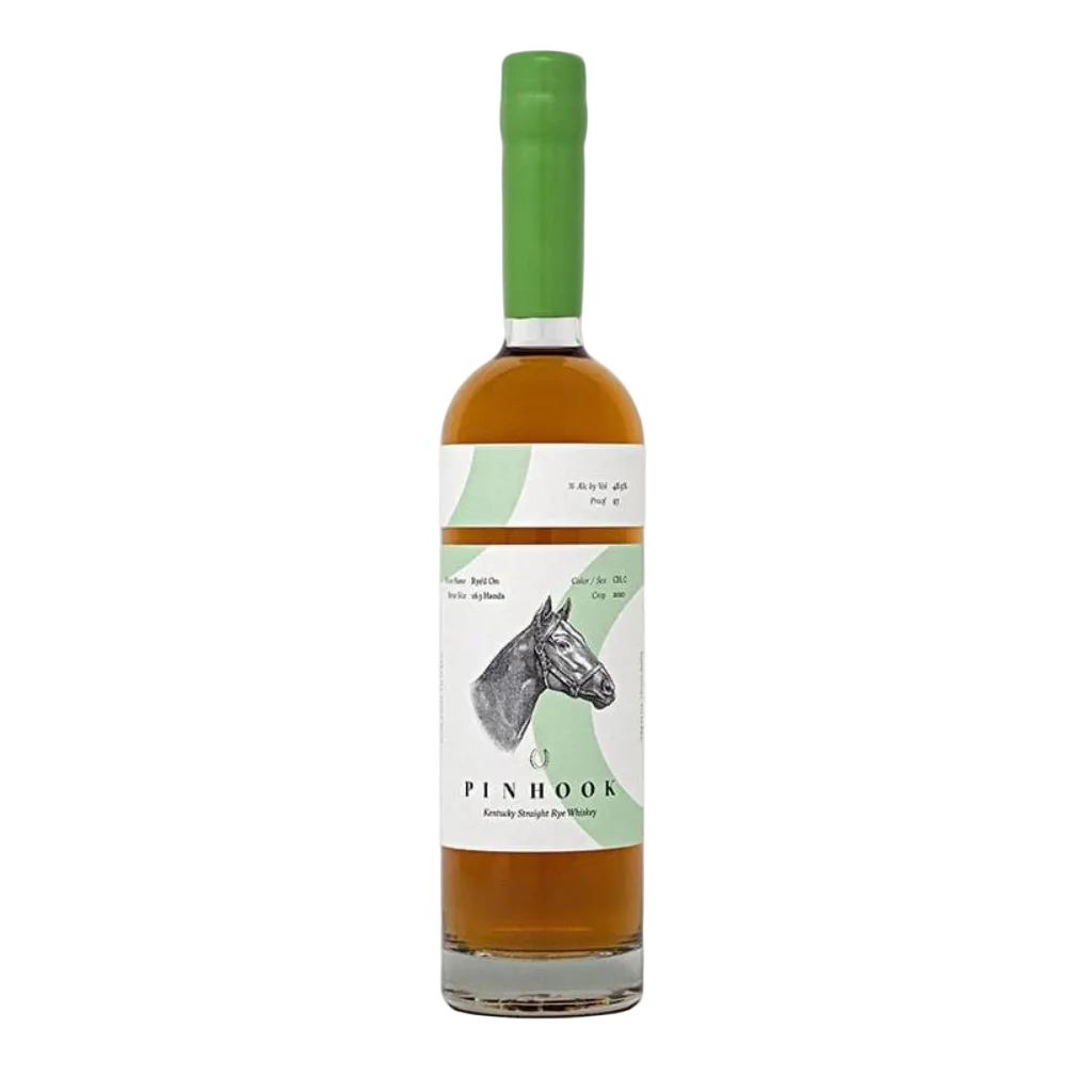 Pinhook Rye’d On Non-Chill Filtered Rye Whiskey 750ml bottle with label and cork top