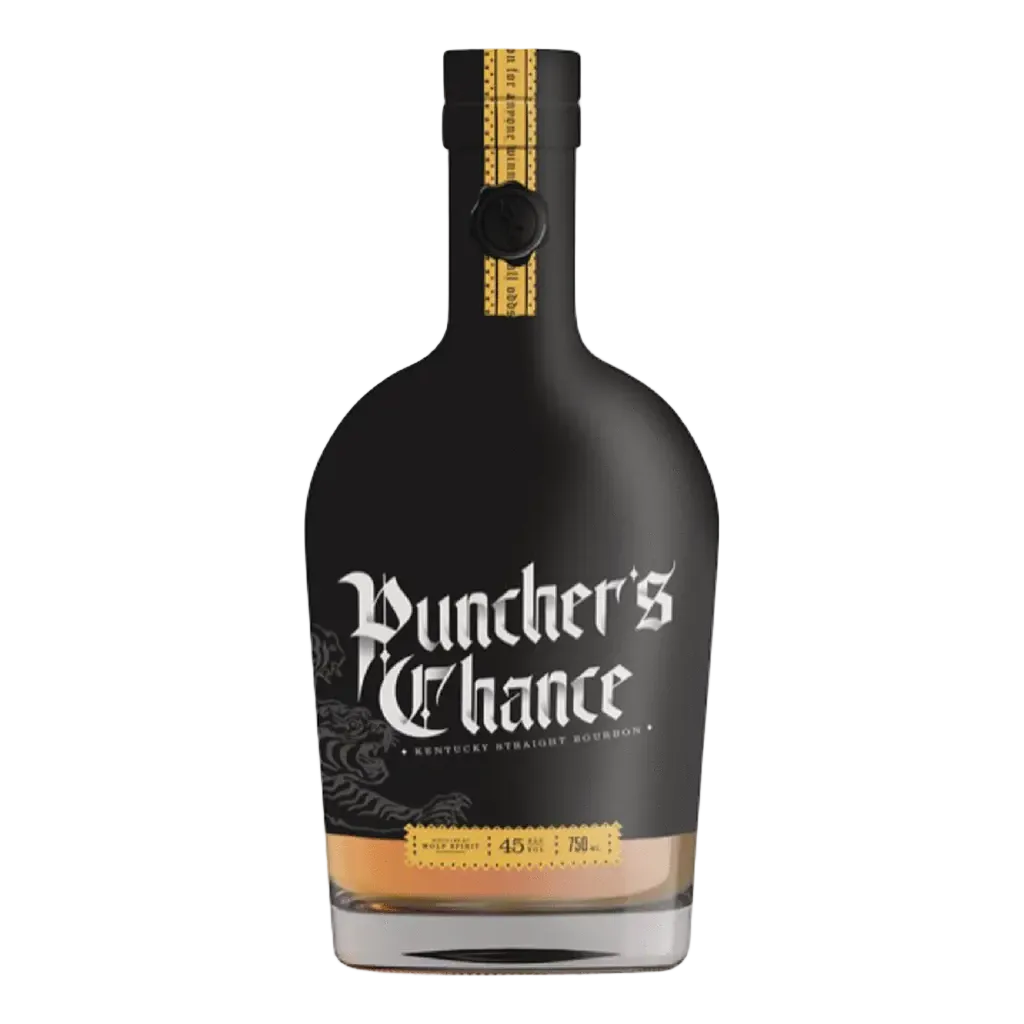 Puncher’s Chance Bourbon 750ML bottle Kentucky Straight Bourbon Whiskey with boxing-inspired label