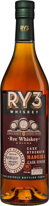Ry3 Cask Strength Madeira Cask Finish Single Barrel - 750 ML .
