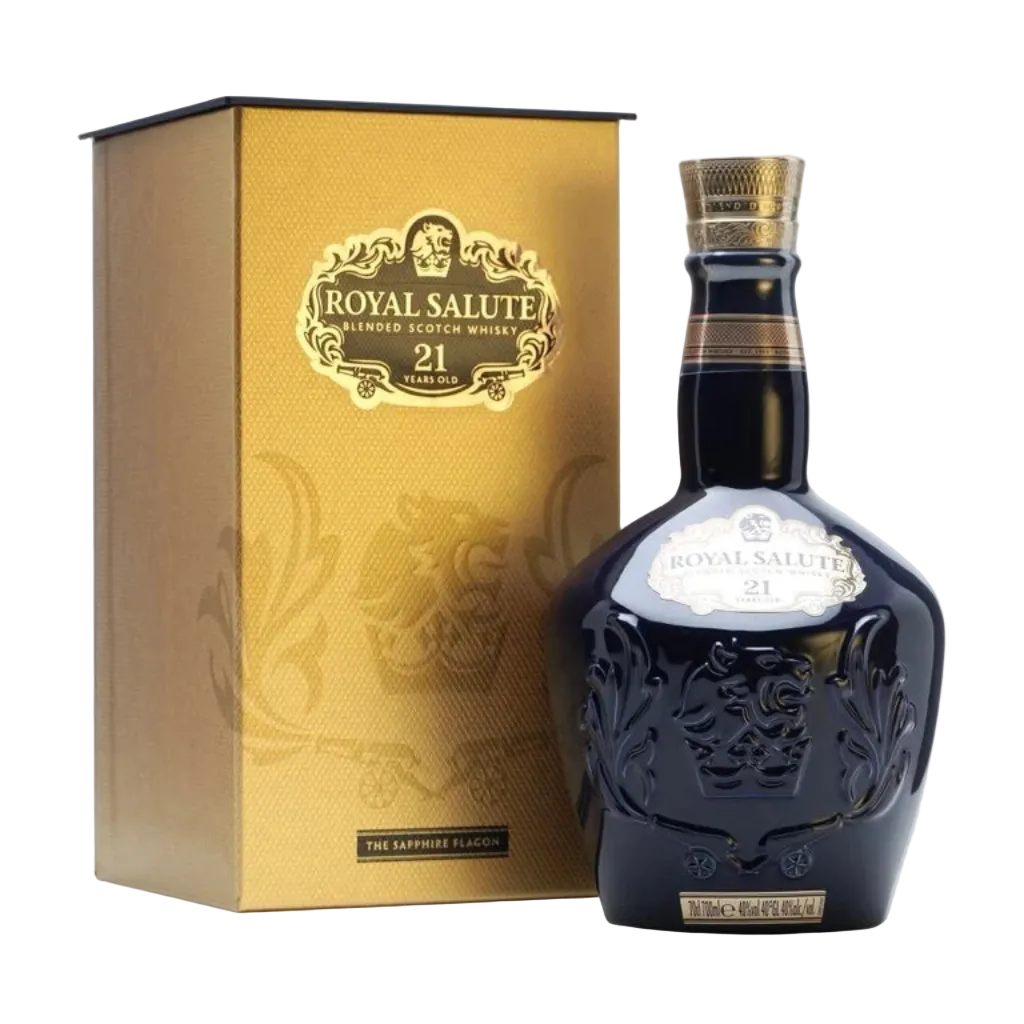 Royal Salute 21 Year Old Sapphire Flagon Scotch Whisky 750ml luxury porcelain bottle