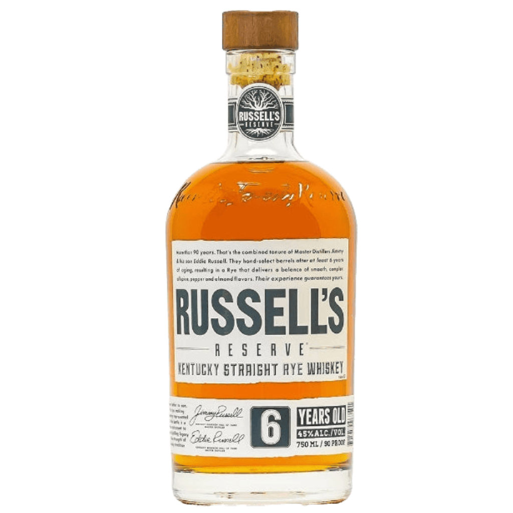 Russell's Reserve Rye Whiskey 6 Year 750ML bottle Kentucky straight rye whiskey
