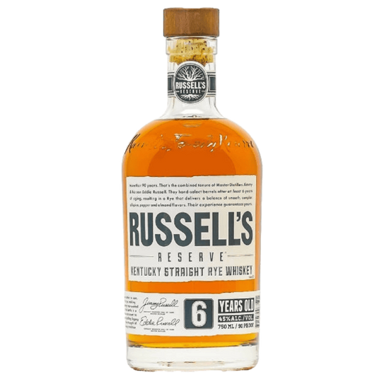 Russell's Reserve Rye Whiskey 6 Year 750ML bottle Kentucky straight rye whiskey