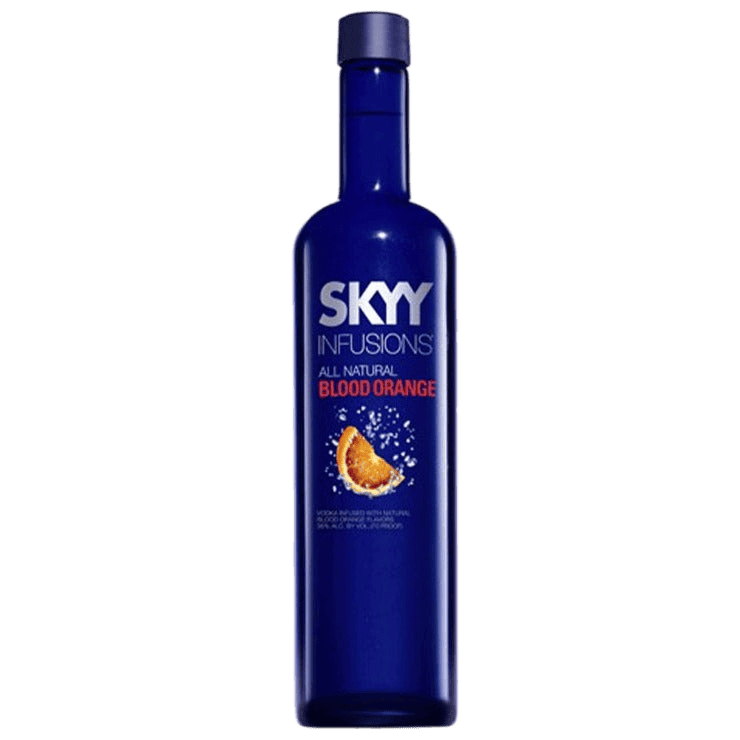 SKYY Infusion Blood Orange Vodka 750ML bottle with vibrant orange labeling and premium glass design