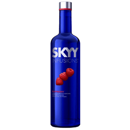 SKYY Infusion Raspberry Vodka 750ML bottle with real raspberry-infused premium vodka