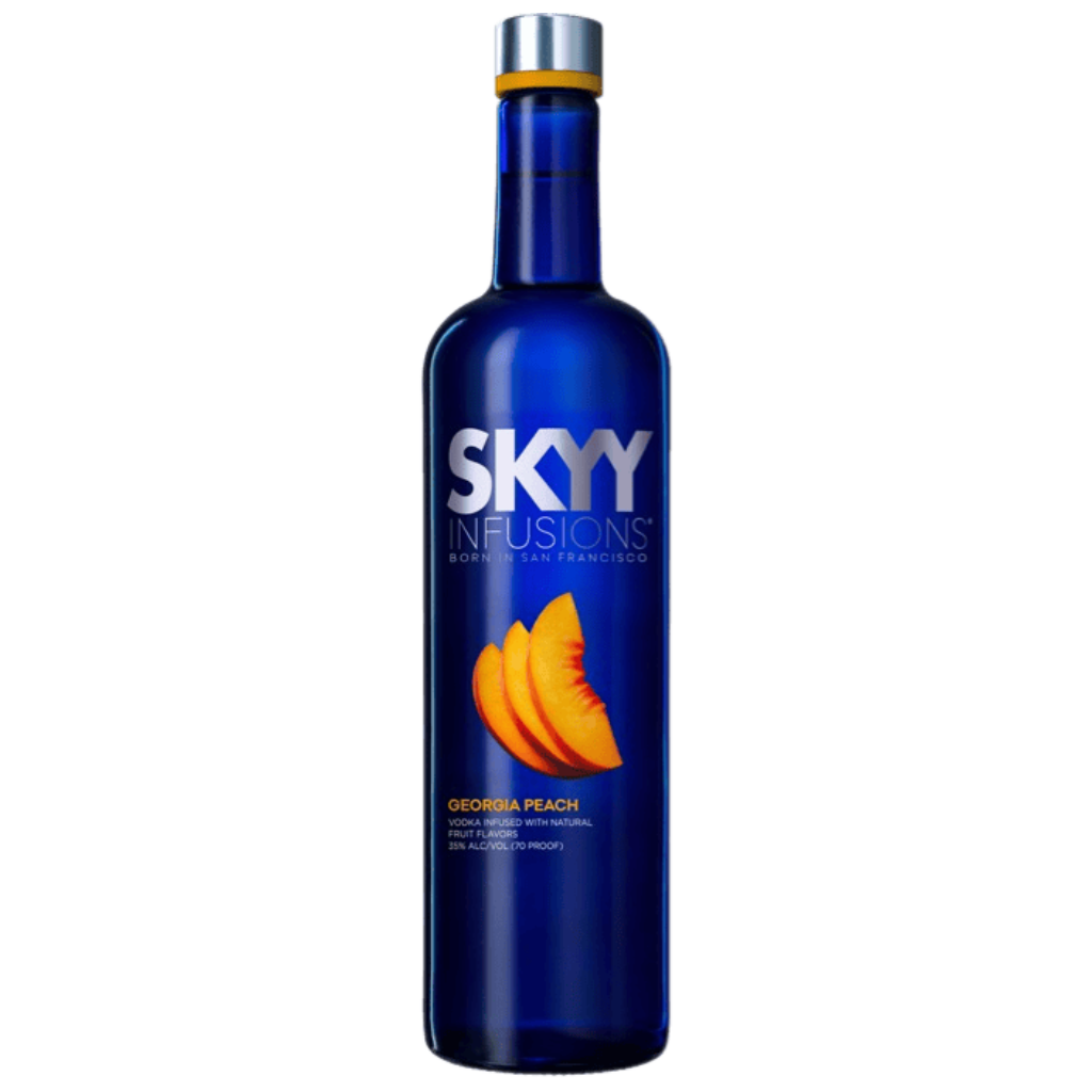 SKYY Infusions Georgia Peach Vodka 750ml bottle with peach-flavored premium vodka