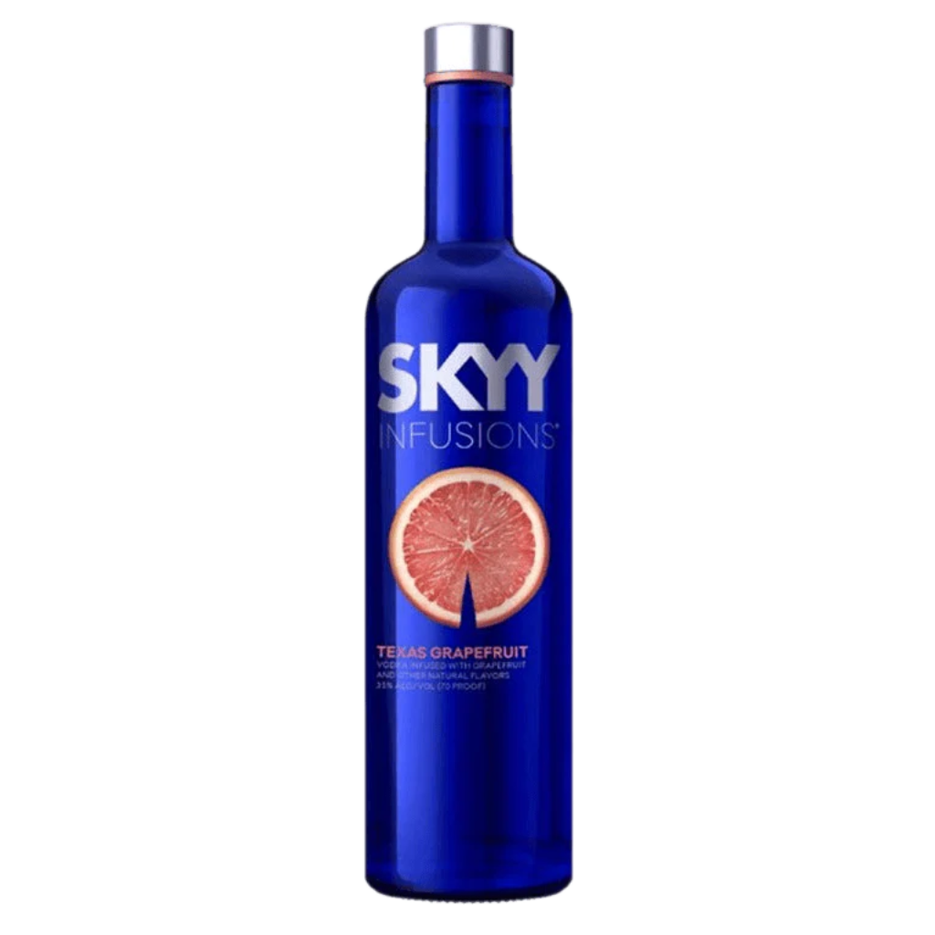 SKYY Vodka Infusion Texas Grapefruit 750ML bottle with citrus grapefruit flavor vodka