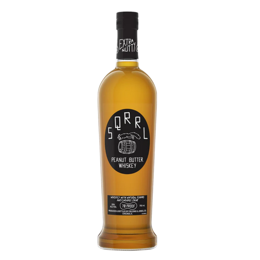 SQRRL Peanut Butter Whiskey 750ml bottle – smooth peanut butter flavored American whiskey