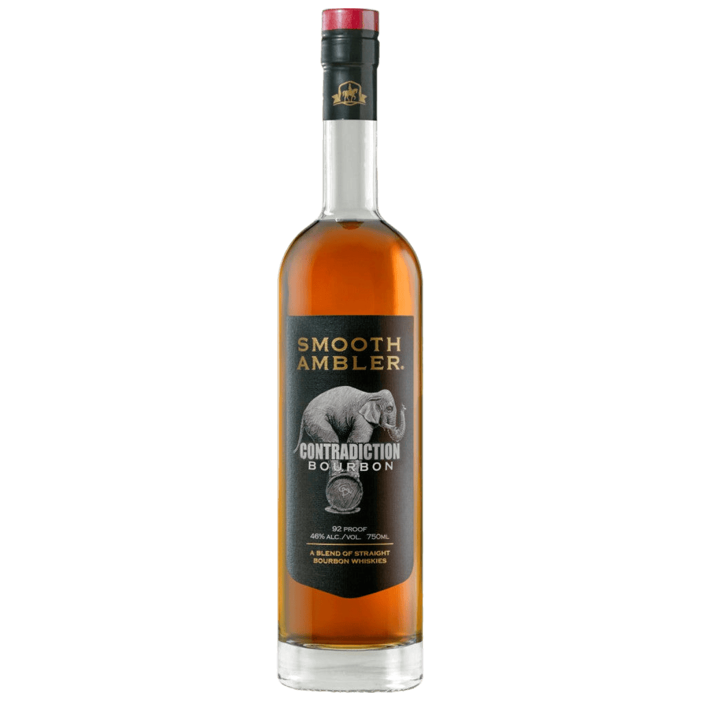 Smooth Ambler Contradiction Straight Bourbon Whiskey 750ML bottle with label, premium American bourbon whiskey