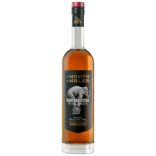 Smooth Ambler Contradiction Straight Bourbon Whiskey 750ML bottle with label, premium American bourbon whiskey