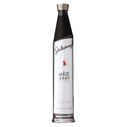 Stolichnaya Elit Vodka 750ml ultra-premium Russian vodka bottle with sleek silver design