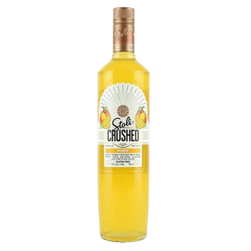 Stolichnaya Crushed Mango Vodka 750ml bottle with tropical mango flavor vodka