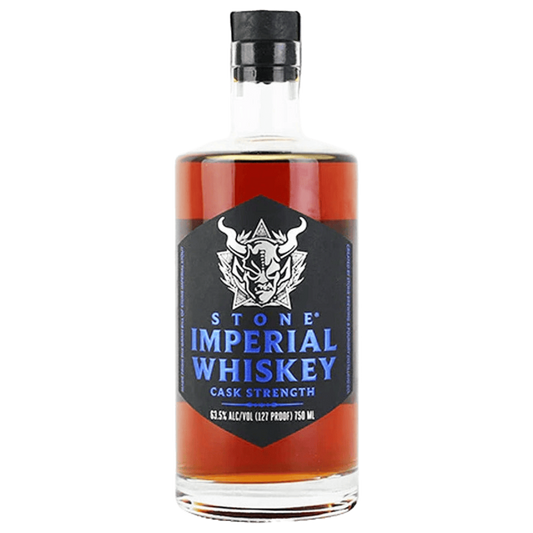 Stone Imperial Cask Strength Whiskey 127 Proof 750ML premium high-proof whiskey bottle on white background
