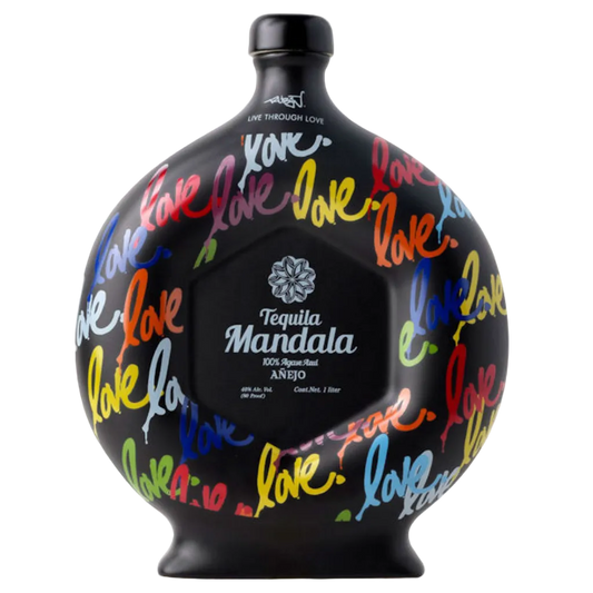 Tequila Mandala Añejo 2023 Live Through Love Edition 1L hand-painted ceramic bottle premium añejo tequila