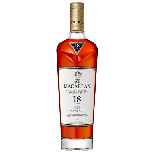 The Macallan Double Cask 18 Years Old 750ML premium single malt Scotch whisky bottle