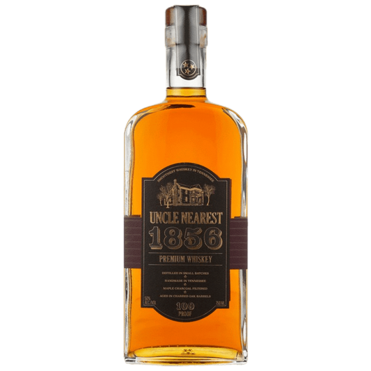 Uncle Nearest 1856 Premium Aged Tennessee Whiskey 750ML bottle with rich amber color