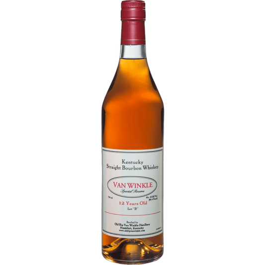 Van Winkle Special Reserve 12 Year Old Lot B 750ML wheated bourbon whiskey bottle with label and cork top