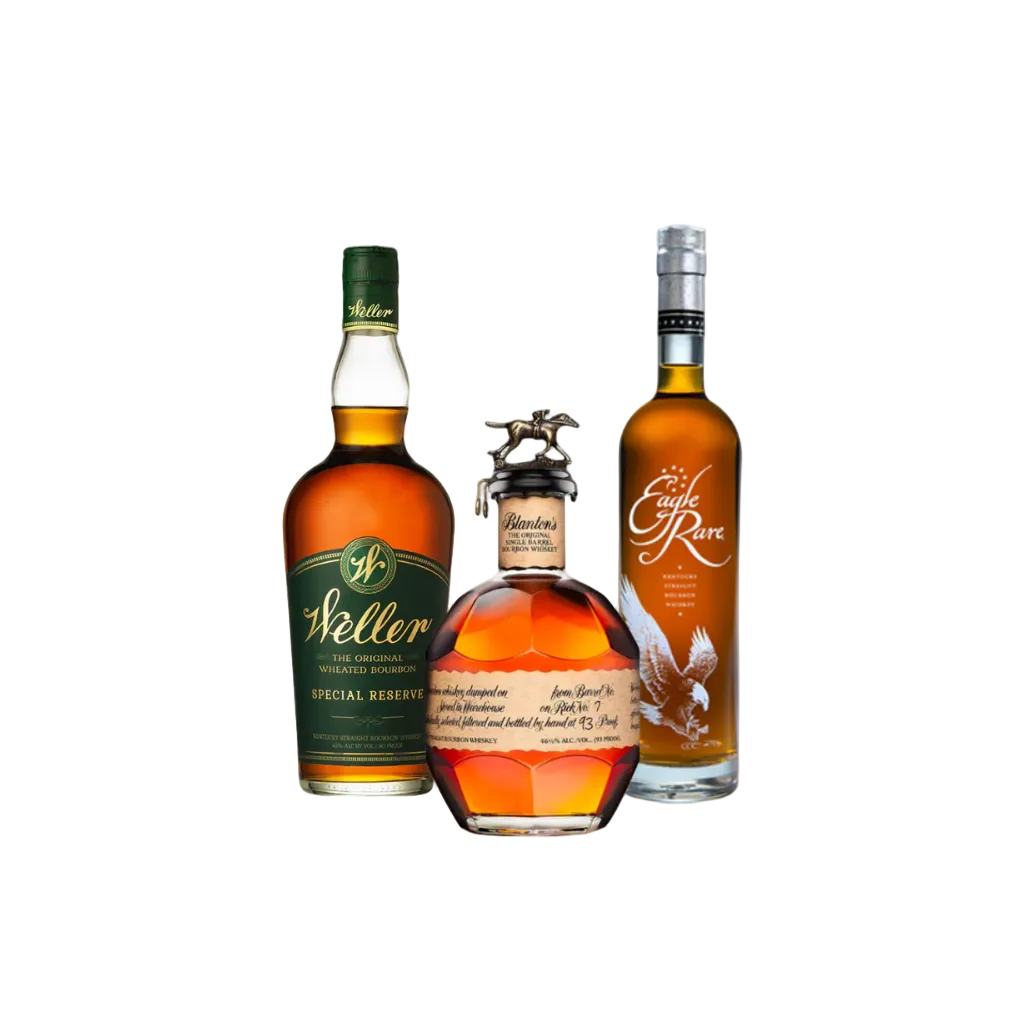 Weller Special Reserve Blanton’s Original Single Barrel and Eagle Rare 10 Year Bourbon Bundle 750ML rare allocated bourbon