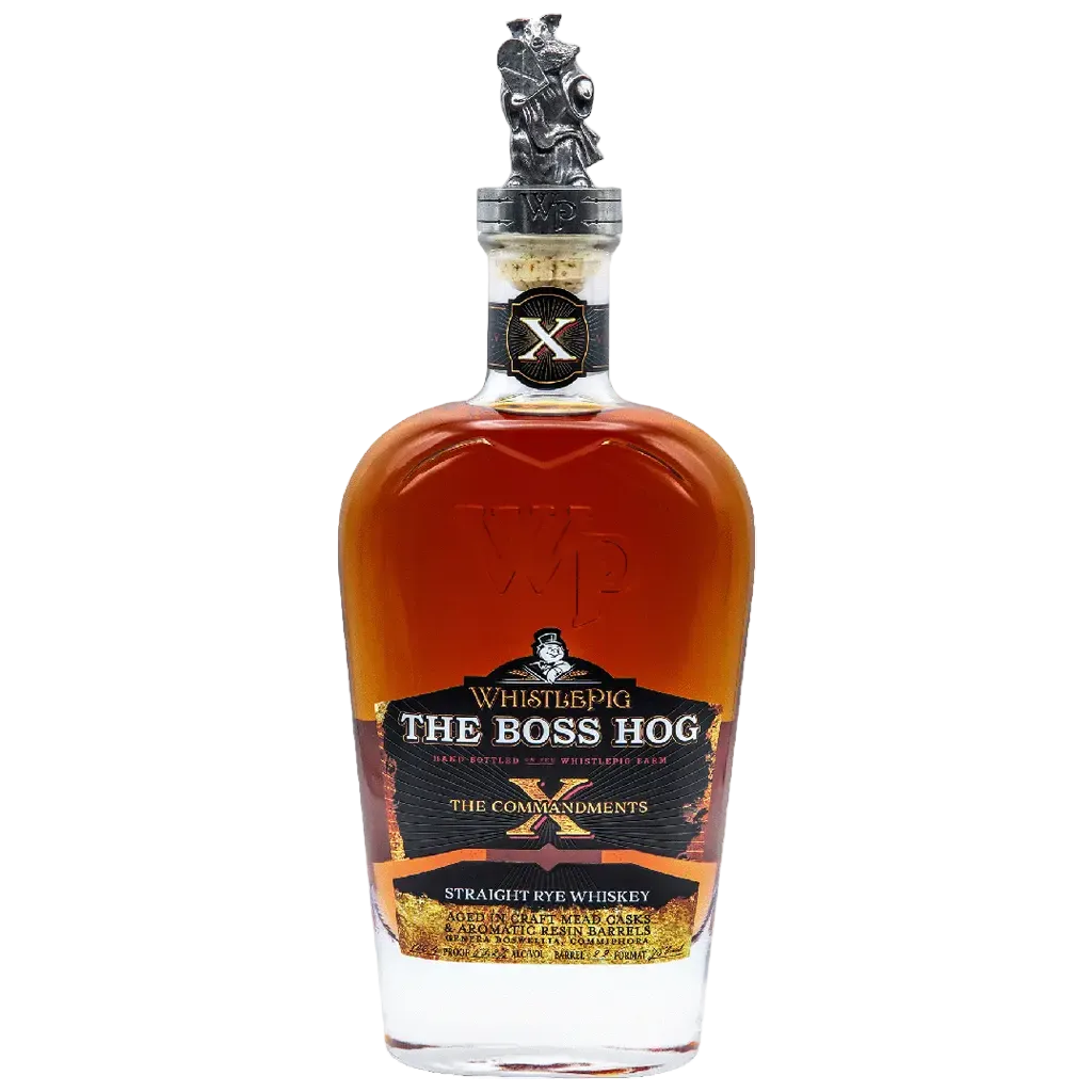 WhistlePig Boss Hog X The 10 Commandments Straight Rye Whiskey 750ml luxury crystal decanter bottle