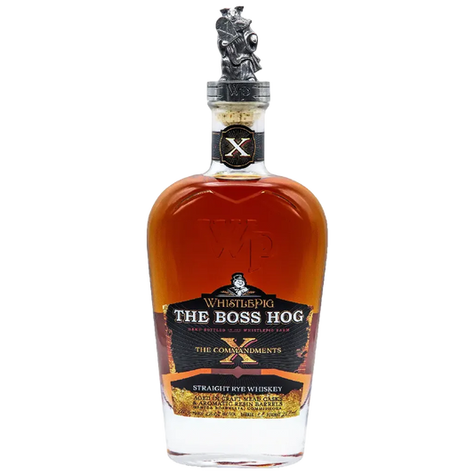 WhistlePig Boss Hog X The 10 Commandments Straight Rye Whiskey 750ml luxury crystal decanter bottle