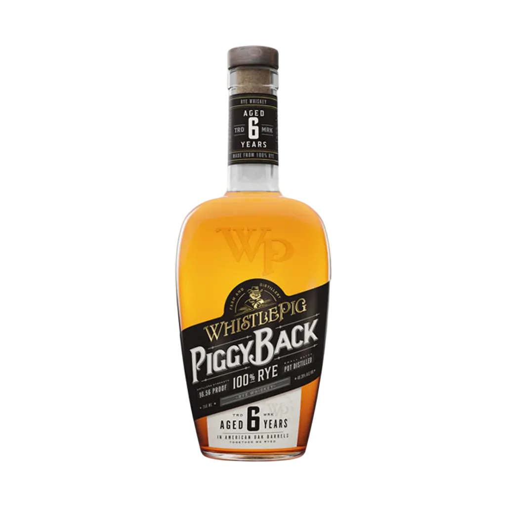 WhistlePig PiggyBack 6 Year Rye Whiskey 750ML bottle – premium 100% rye American whiskey