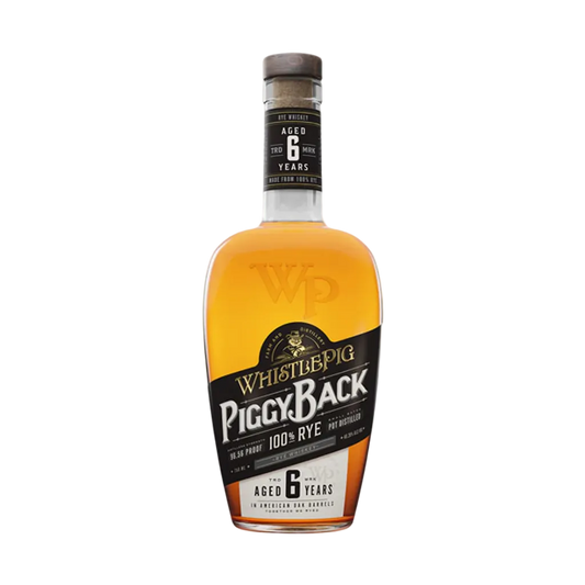 WhistlePig PiggyBack 6 Year Rye Whiskey 750ML bottle – premium 100% rye American whiskey