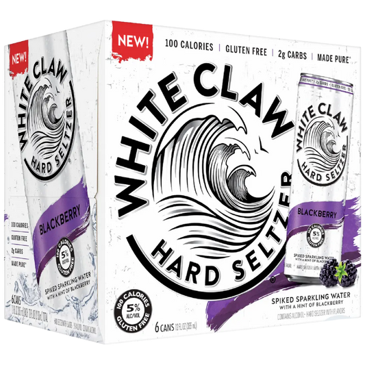 Buy White Claw Blackberry Hard Seltzer 6-Pack 12 oz Slim Cans - Holiday House Liquor 