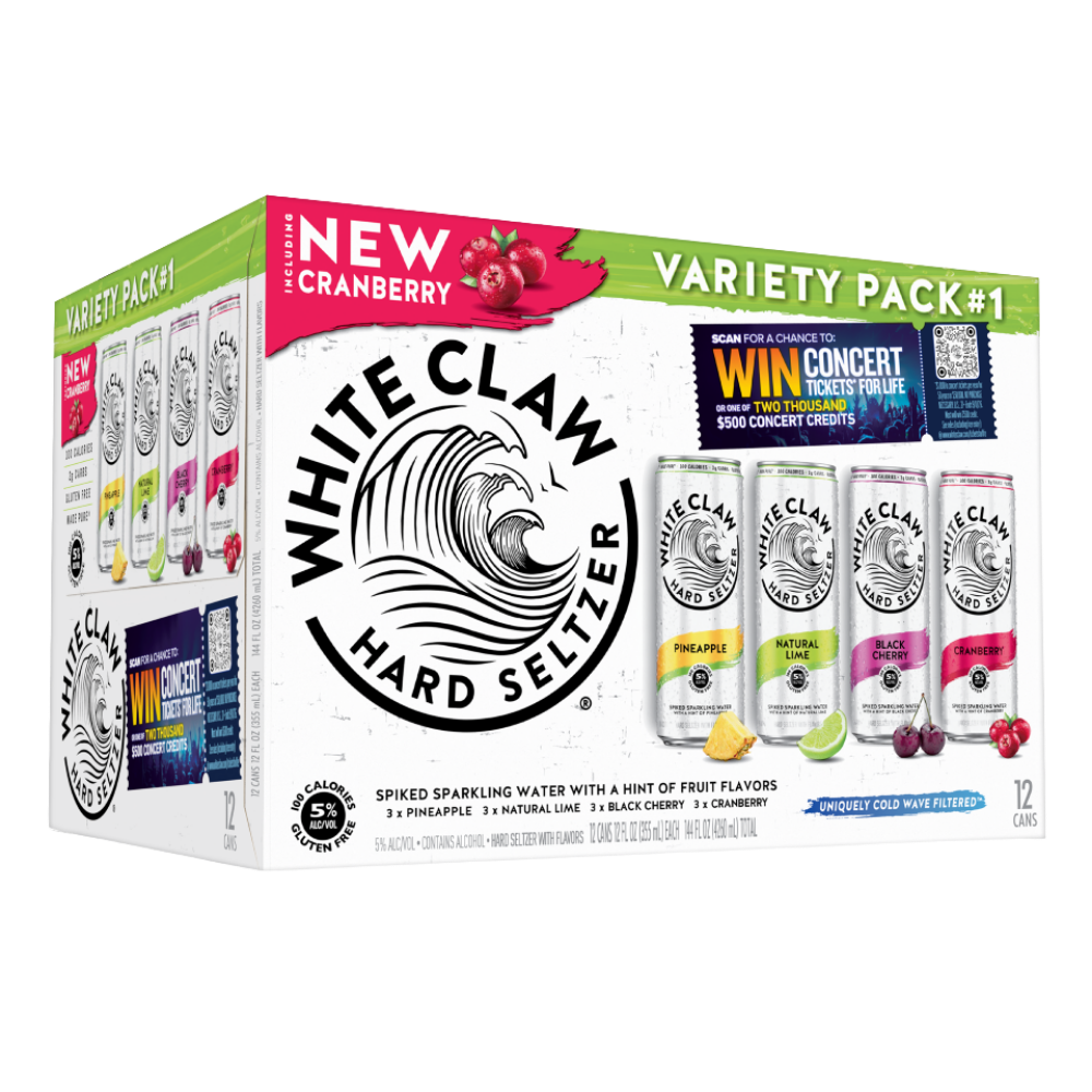 Buy White Claw Hard Seltzer Variety Pack #1 12-Pack 12 oz Slim Cans - Holiday House Liquor 