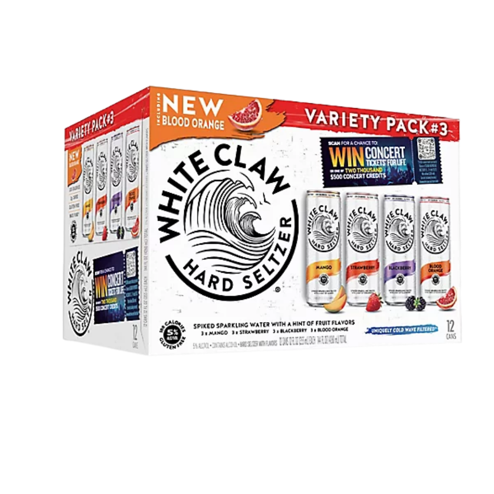 Buy White Claw Hard Seltzer Variety Pack #3 12-Pack 12 oz Slim Cans - Holiday House Liquor 