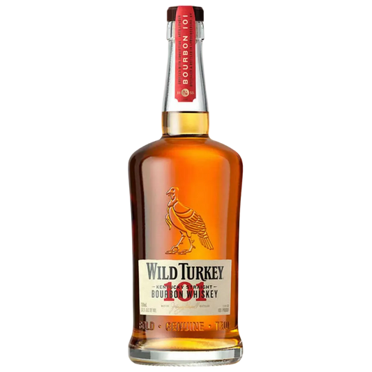 Wild Turkey 101 Kentucky Straight Bourbon Whiskey 750ml bottle with classic label and amber bourbon whiskey