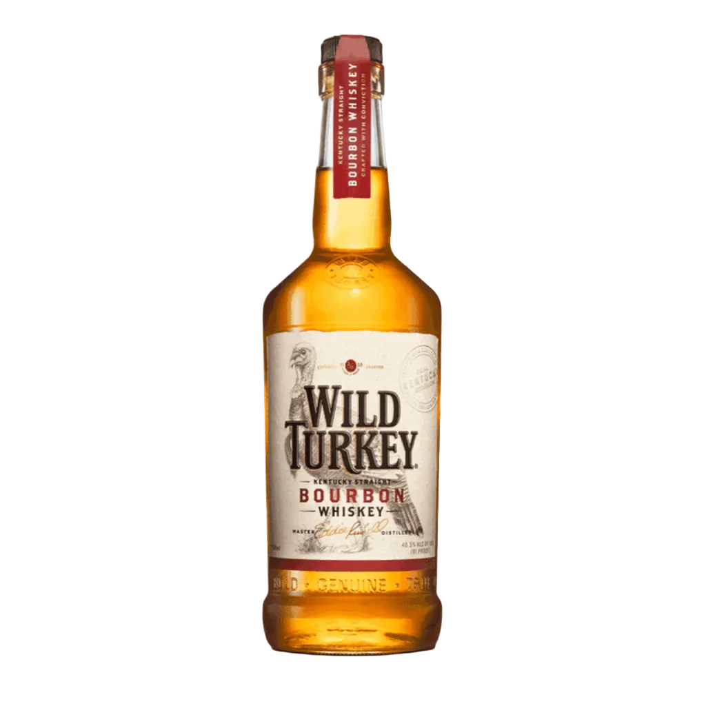 Wild Turkey 81 Proof Kentucky Straight Bourbon Whiskey bottle with classic label