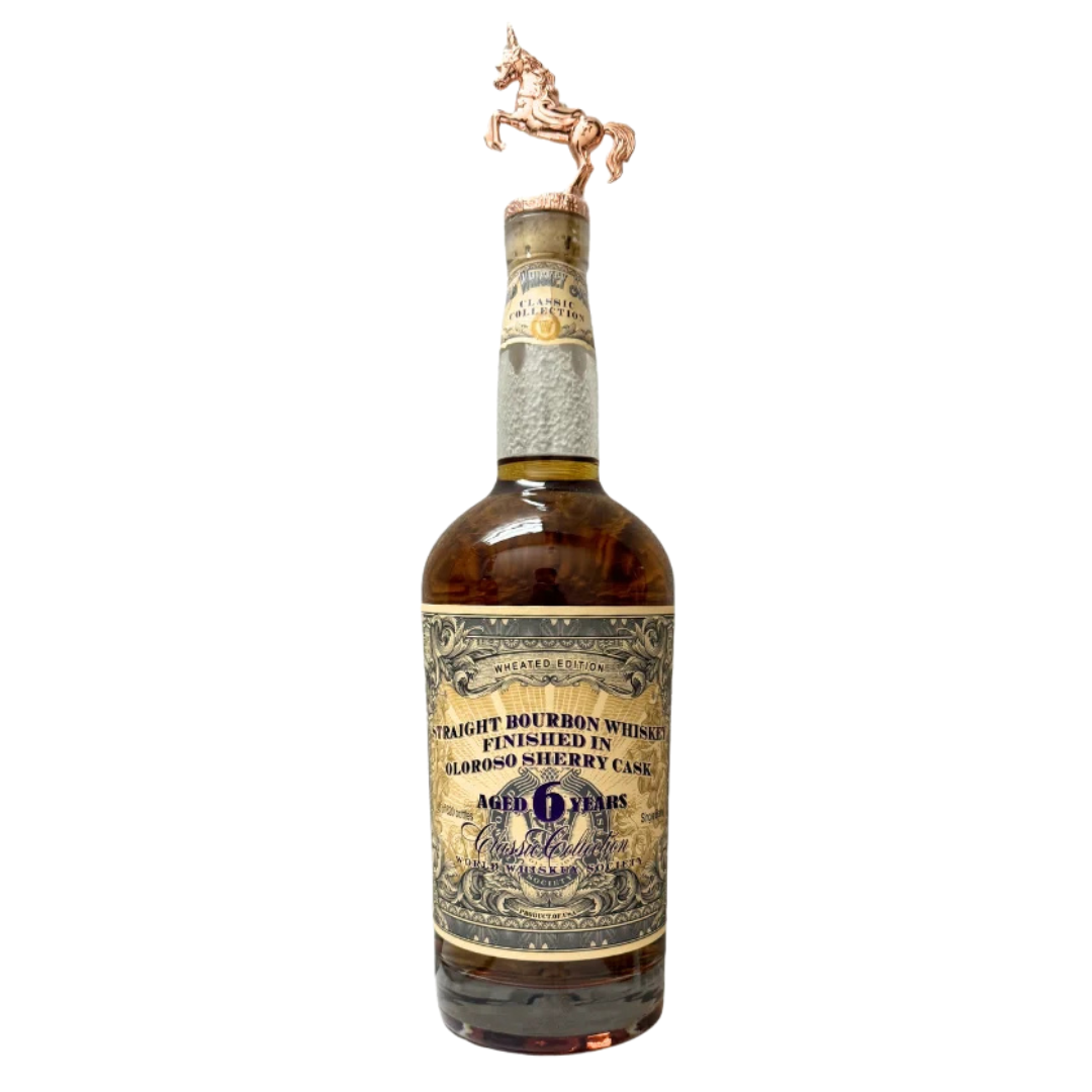 World Whiskey Society 6 Year Bourbon Oloroso Sherry Cask Finish bottle front view – premium limited edition bourbon with sherry cask finish