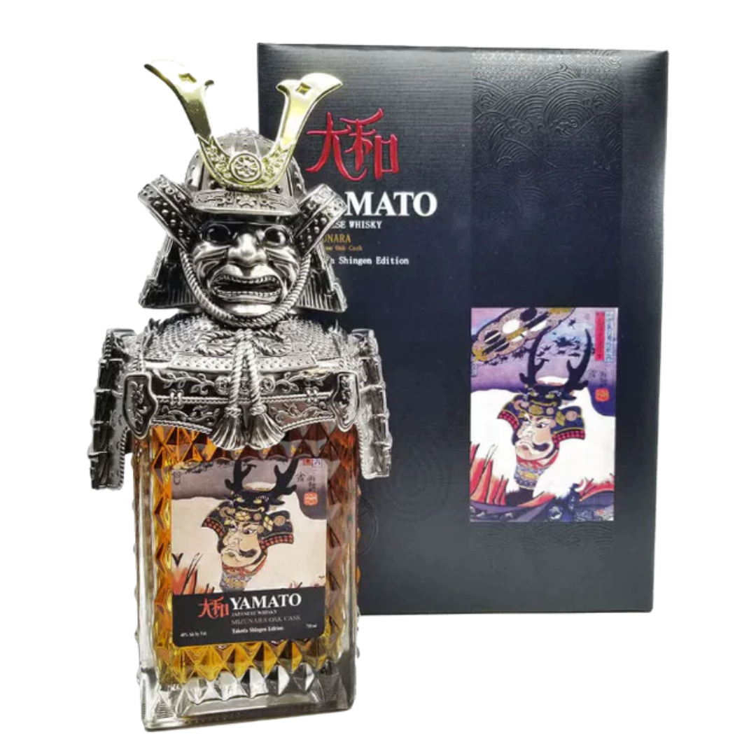 "Yamato Samurai Takeda Shingen Edition Mizunara Japanese Oak Cask Japanese Whisky Bottle"