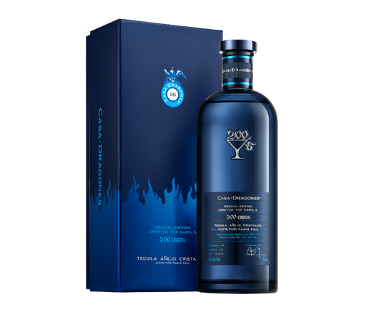 Casa Dragones x Karol G 200 Copas Añejo Cristalino Tequila limited edition luxury bottle