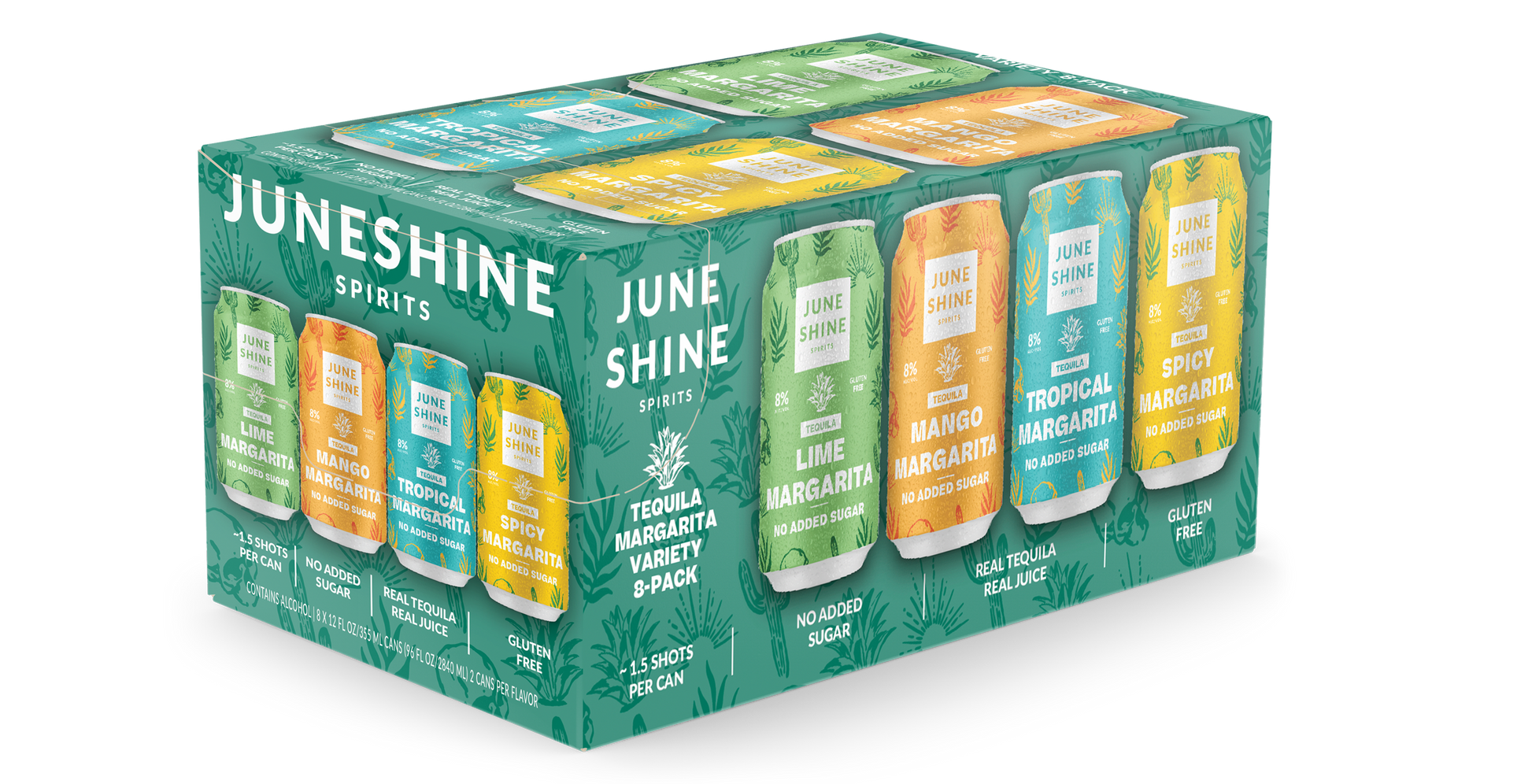 JuneShine Spirits Tequila Margarita Variety 8-Pack
