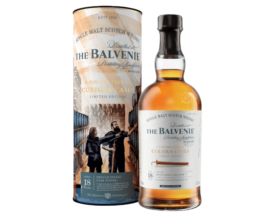 The Balvenie Curious Casks 14 Year Old Bourbon Barrel Single Malt Scotch Whisky bottle with label and packaging
