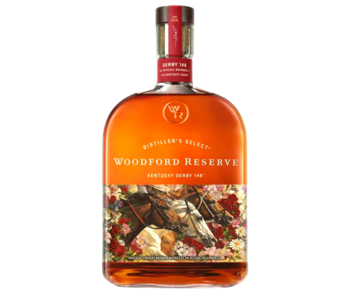 Woodford Reserve 2022 Kentucky Derby 148 limited edition bourbon bottle with commemorative artwork